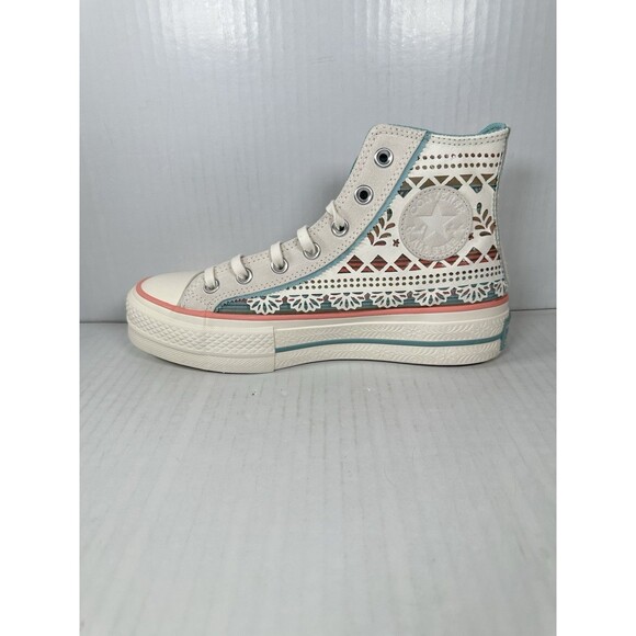 Size 7 Women Converse Chuck Taylor Day Of The Dead Cream White Blue A12439C - Picture 4 of 8